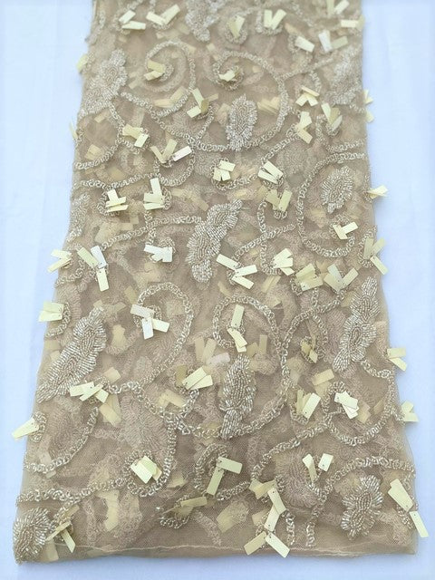Cream Beaded Lace (Sold as a 1.33yard piece)