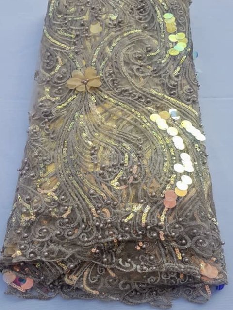 Gold Embellished Tulle (Sold as a 5 yard piece)