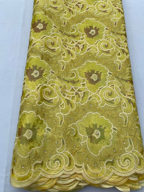 Lemon Swiss Lace (Sold as a 5 yard piece)