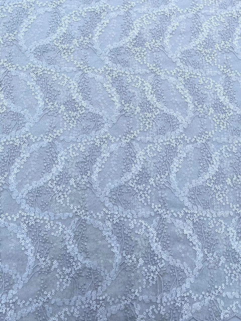 Silver Tulle w/Sequins (Sold as a 5 yard piece)