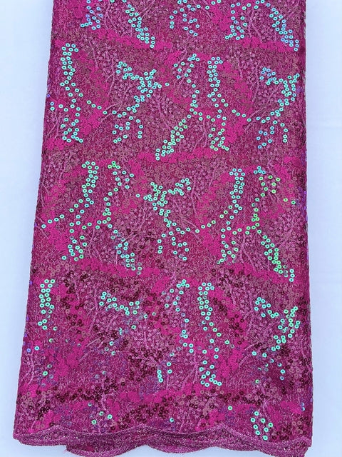 Plum Sequined  (Sold as a 5 yard piece)