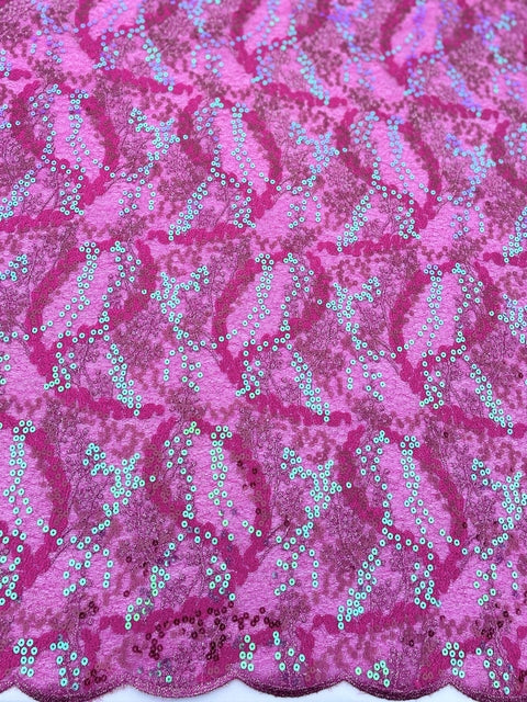 Plum Sequined  (Sold as a 5 yard piece)