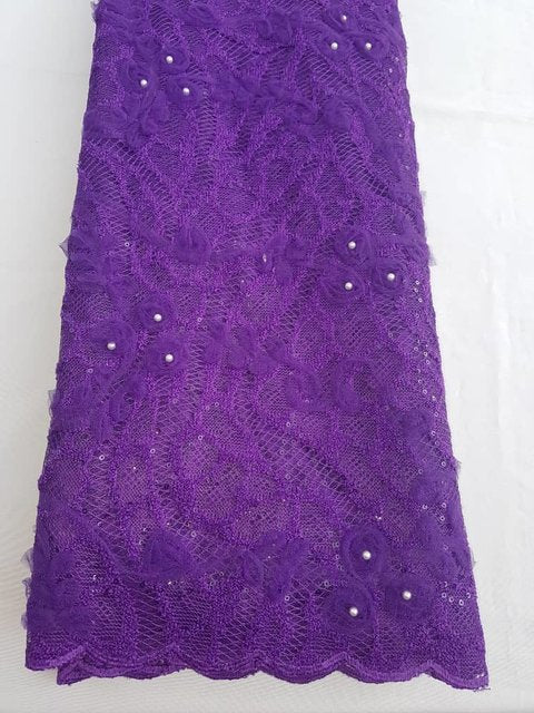 Purple Ribbon Tulle Fabric (Sold as a 5 yard piece)