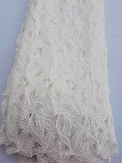 White Patterned Guipure (Sold as a 5 yard piece)