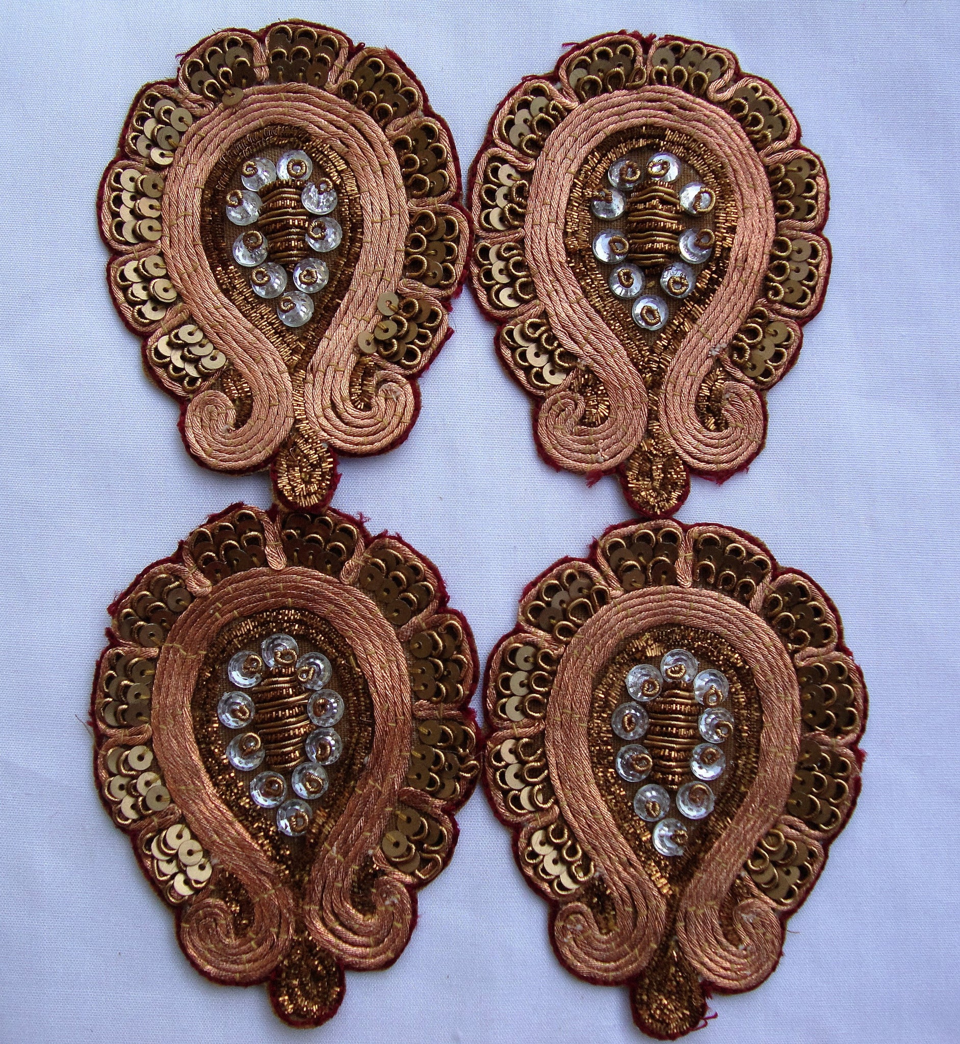 Bronze Applique with stones (Sold as a pack of 4)