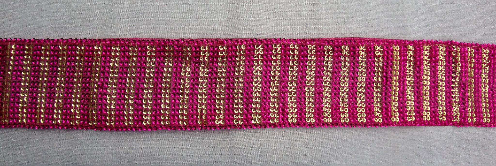 Fuchsia Trimming with small sequins (Sold as a 3 yard piece)