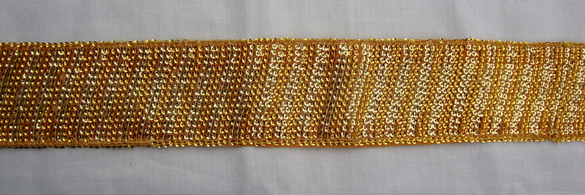 Yellow Gold Trimming with sequins (Sold as a 3 yard piece)