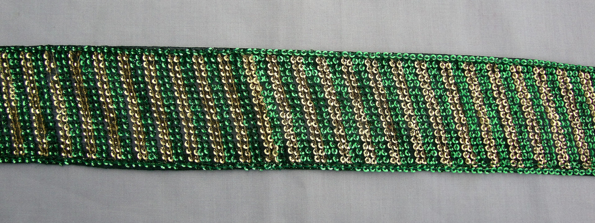 Green Trimming with sequins (Sold as a 3 yard piece)