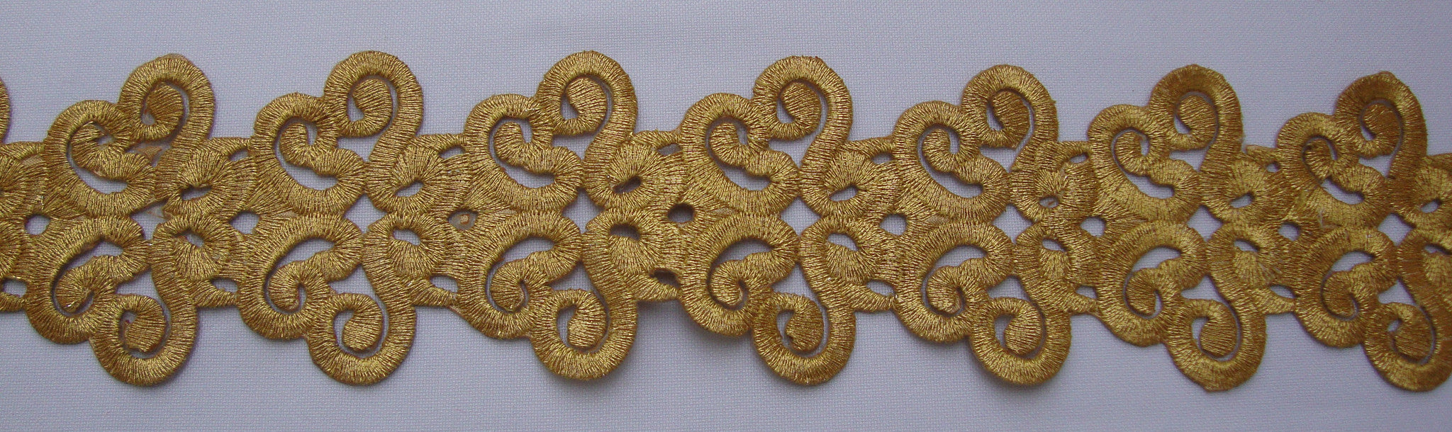 Gold Embroidered Trimming (Sold as 1.5 yard piece)