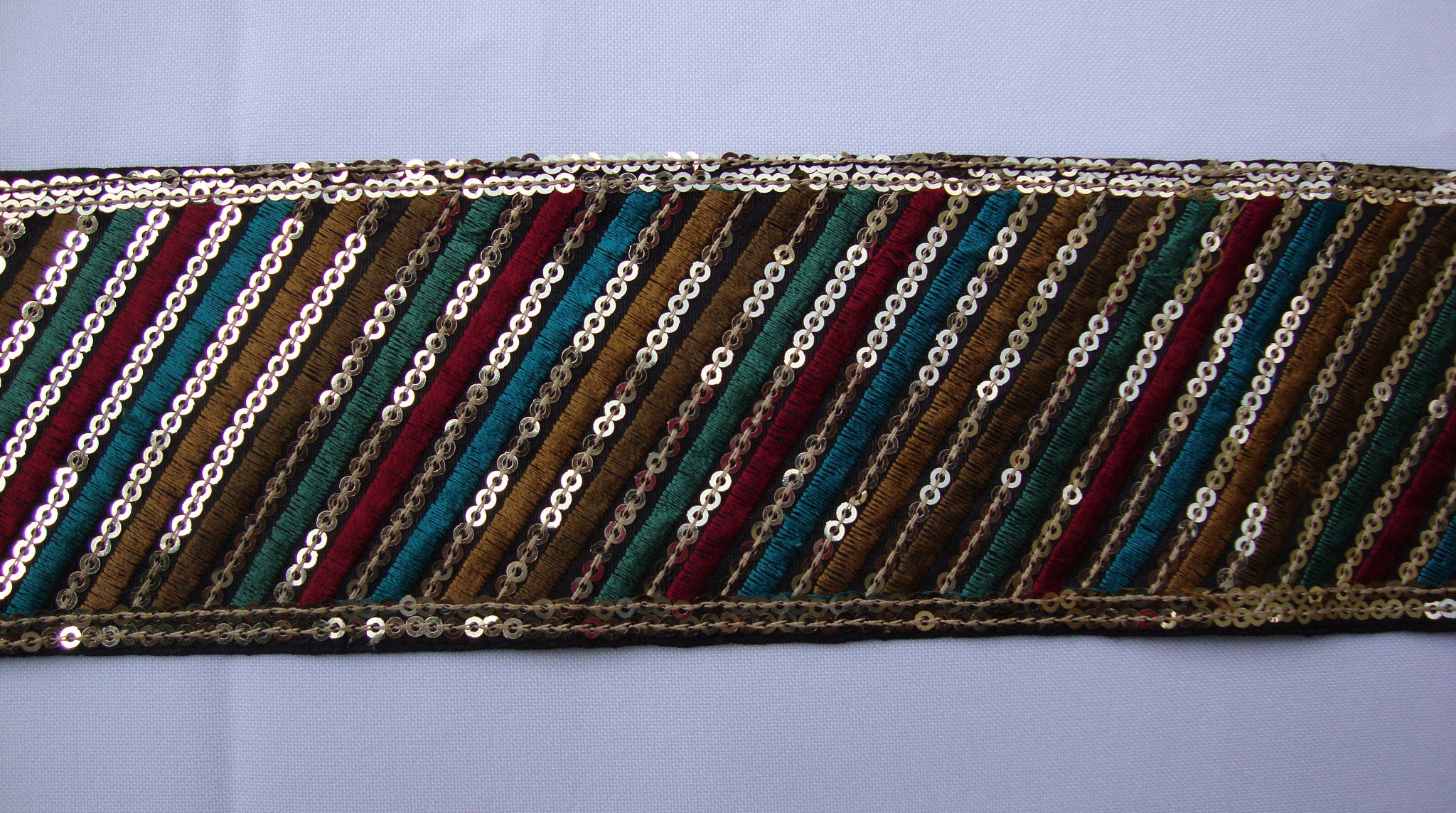 Multicoloured Embroidered Trimming (Sold as a 2 yard piece)
