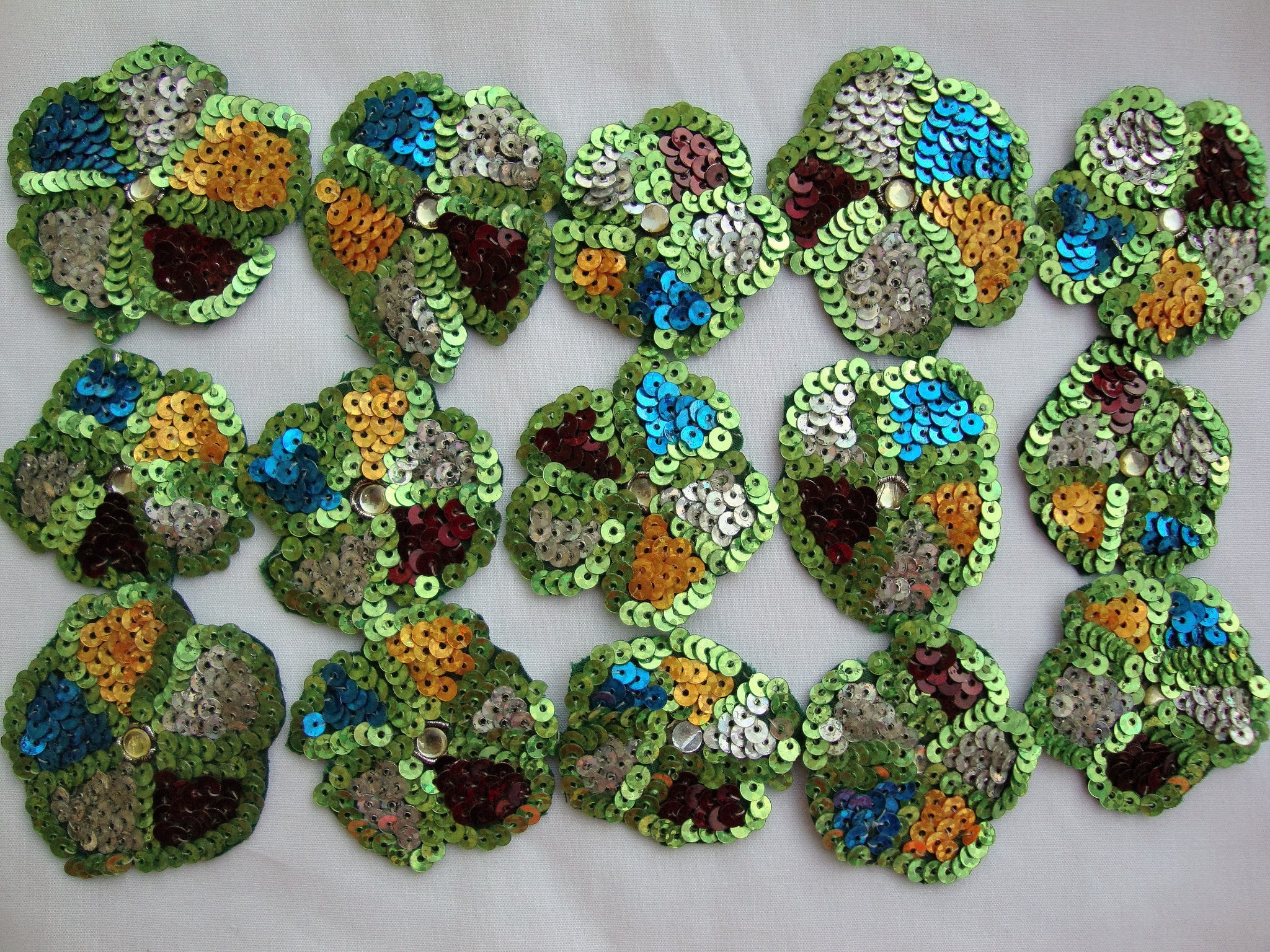 Multi-coloured Sequined Appliques (Sold as a pack of 15)