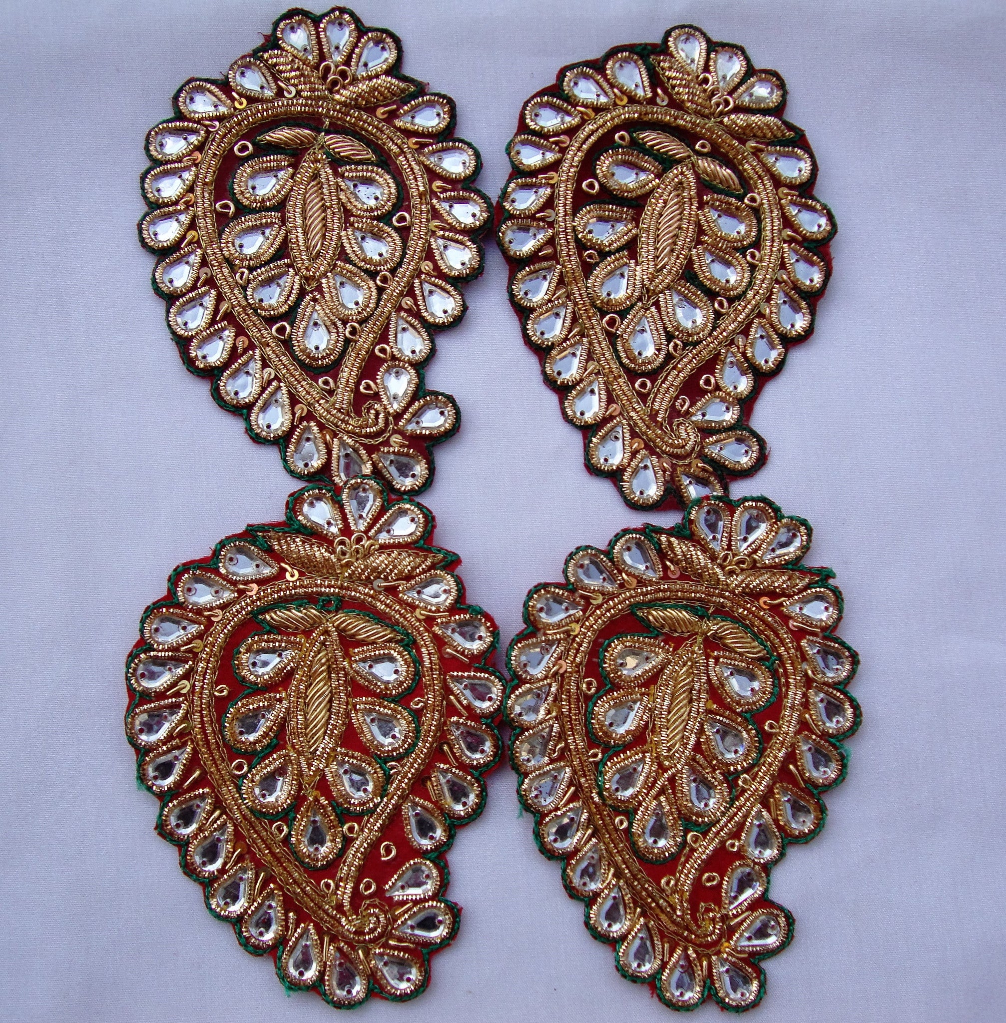 Red Applique with Gold details (Sold as a pack of 4)