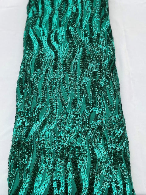 Green Sequin Fabric (Sold as a 5 yard piece)