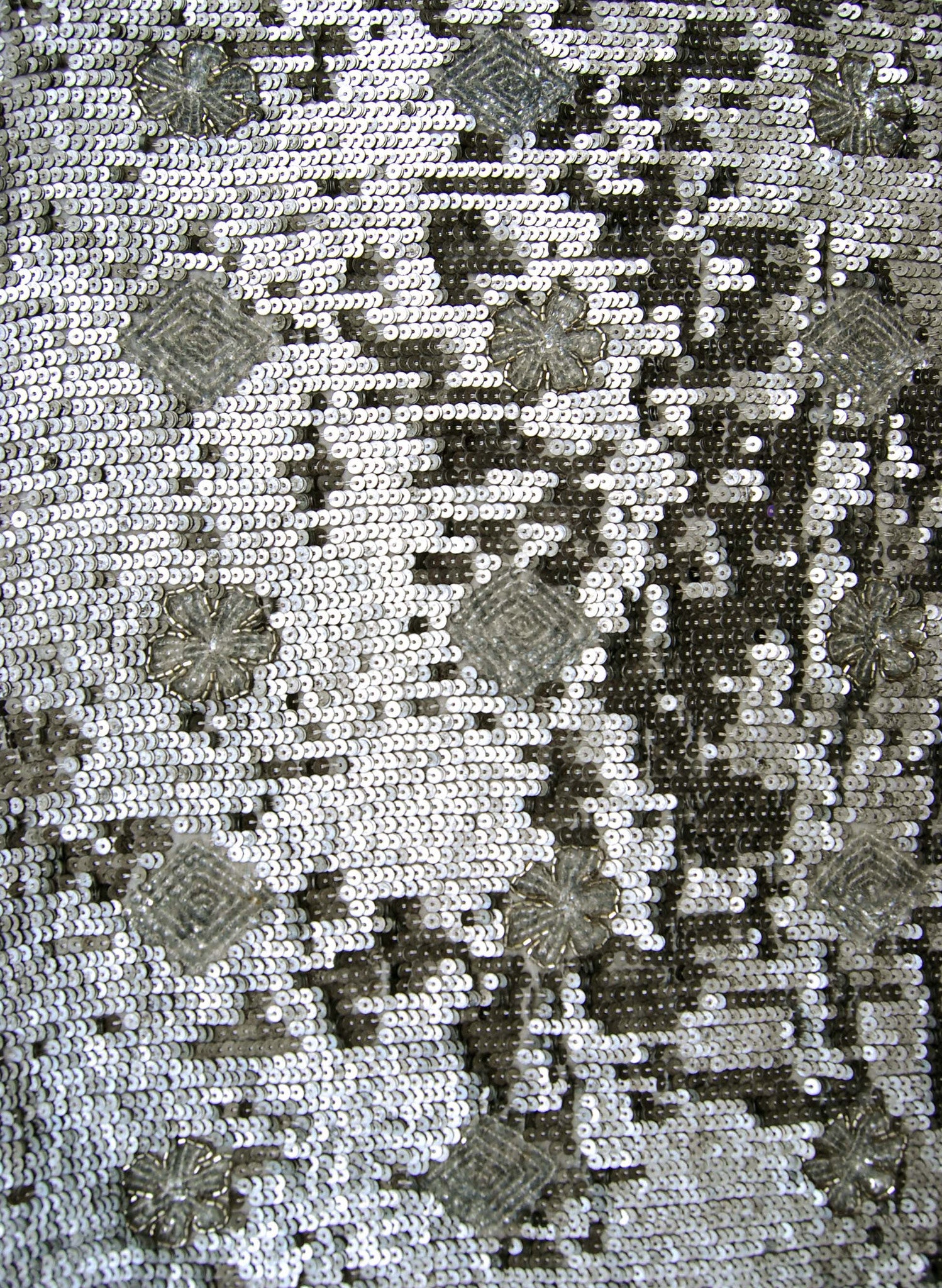 Silver Sequined Fabric (Sold as a 2.5 yard piece)